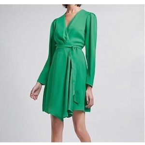 Express Vibrant Green Long Sleeve Dress